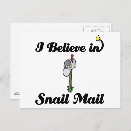 Ich glaube an Schneckenpost Postkarte (Vorne/Hinten)