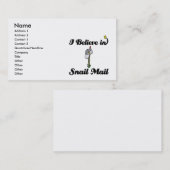 Ich glaube an Schneckenpost Visitenkarte (Vorne/Hinten)