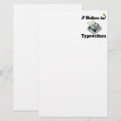 Ich glaube an Schreibmaschinen Briefpapier (Vorne/Hinten)