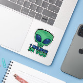 Ich glaube an Sie freundlichen Cartoon Alien Aufkleber (Laptop mit iPhone)