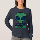 Ich glaube an Sie freundlichen Cartoon Alien T-Shirt (Vorderseite)