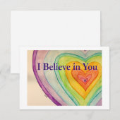 Ich glaube an Sie Rainbow Hearts Art Note Card Dankeskarte (Vorne/Hinten)