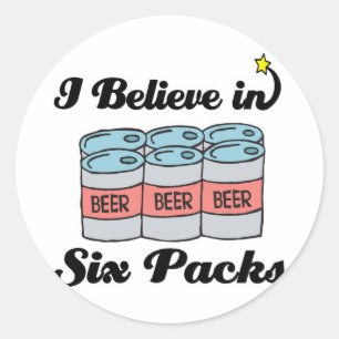 ich glaube an Sixpacks Runder Aufkleber