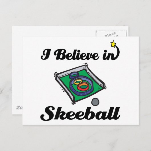 Ich glaube an Skeeball Postkarte (Vorne/Hinten)