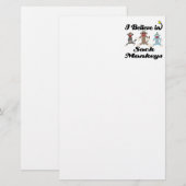 Ich glaube an Sockenaffen Briefpapier (Vorne/Hinten)