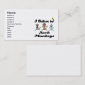 Ich glaube an Sockenaffen Visitenkarte (Vorne/Hinten)