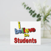 Ich glaube an Studenten Postkarte (Stehend Vorderseite)