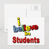 Ich glaube an Studenten Postkarte (Vorne/Hinten)