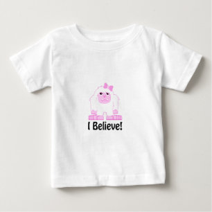 Ich glaube an süße Cartoon-Yeti-Mädchen Baby T-shirt