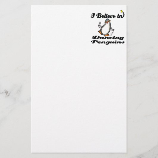 Ich glaube an tanzende Pinguine Briefpapier (Vorderseite)