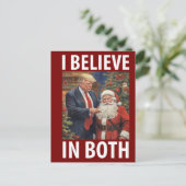Ich glaube an Trump und das Santa T-Shirt Funny Postkarte (Stehend Vorderseite)