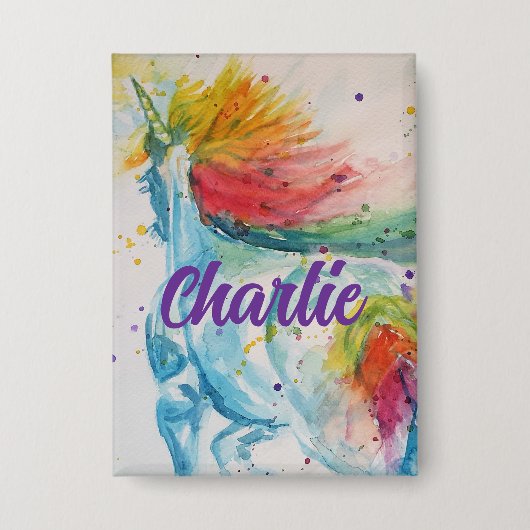 Ich glaube an Unicorns Rainbow Niedlich Girls Stic Button (Vorderseite)