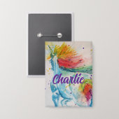 Ich glaube an Unicorns Rainbow Niedlich Girls Stic Button (Vorderseite/Rückseite)