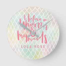 ICH GLAUBE AN UNICORNS UND MERMAIDEN RUNDE WANDUHR