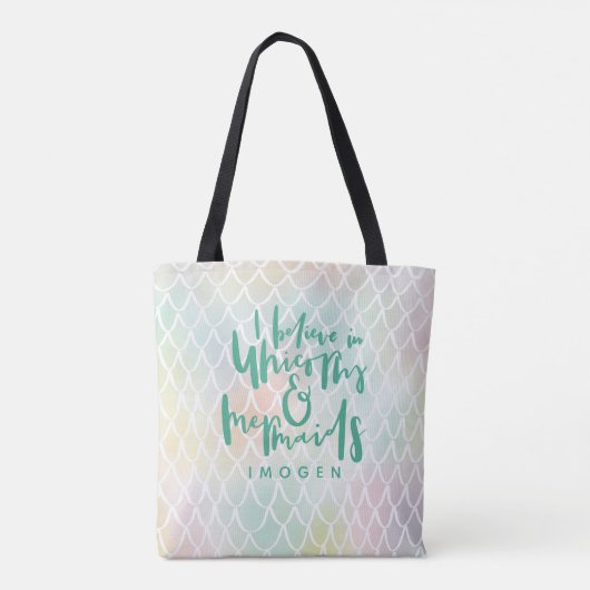 ICH GLAUBE AN UNICORNS UND MERMAIDEN TASCHE (Rückseite)