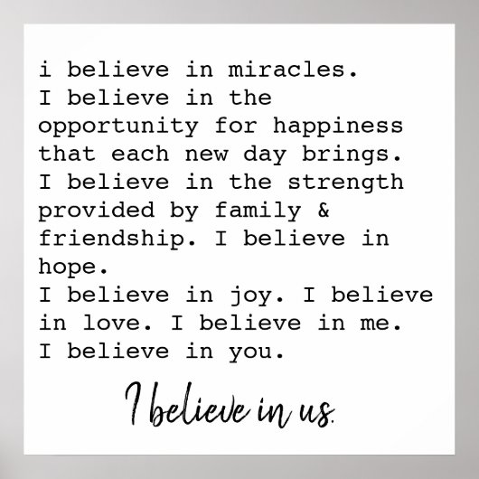 Ich glaube an uns poster (Vorne)