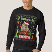 Ich glaube an Weihnachtsfest in der Waldkatze Sweatshirt (Vorderseite)