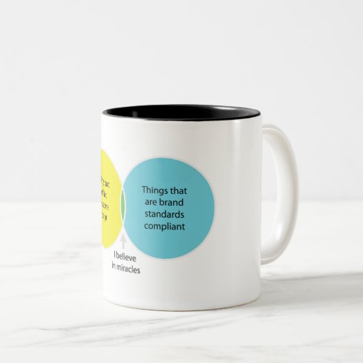 Ich glaube an Wunder Zweifarbige Tasse (VorderseiteRechts)
