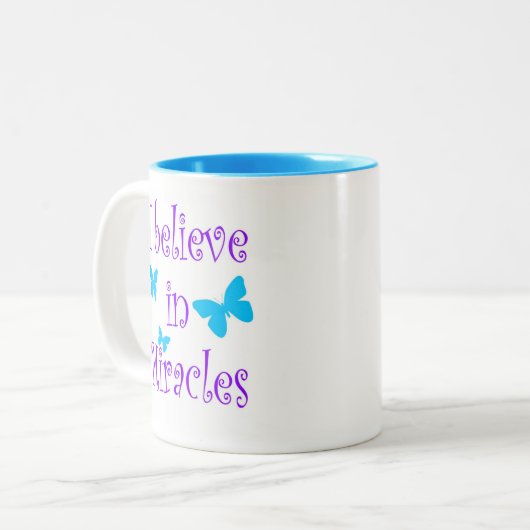 Ich glaube an Wunder Zweifarbige Tasse (Vorderseite Links)