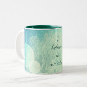 Ich glaube an Wunderfrostentwurf Zweifarbige Tasse (Vorderseite Links)