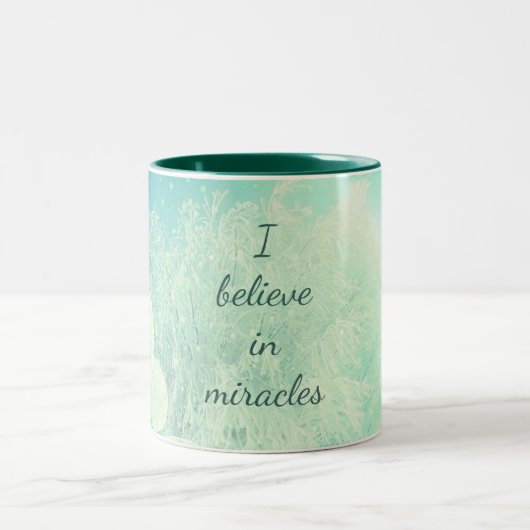 Ich glaube an Wunderfrostentwurf Zweifarbige Tasse (Mittel)