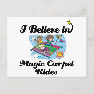 Ich glaube an zauberhafte Teppichfahrten Postkarte