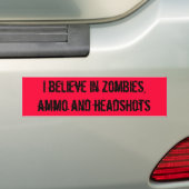 Ich glaube an Zombies, Munition und Headshots Autoaufkleber (Auf Auto)