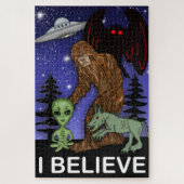 Ich glaube | Big Foot Alien Mothman UFO Chupacabra Puzzle (Vertikal)