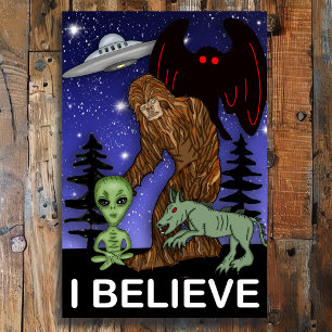 Ich glaube   Big Foot Alien Mothman UFO Chupacabra Puzzle