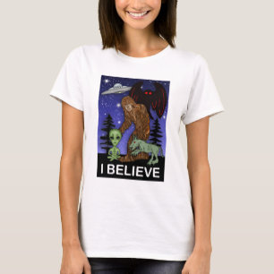 Ich glaube Big Foot Alien Mothman UFO Chupacabra T-Shirt