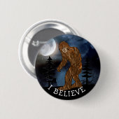 Ich glaube, Big Foot Sasquatch Button (Vorne & Hinten)