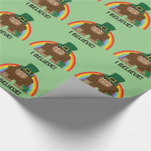 Ich glaube! Bigfoot Leprechaun Geschenkpapier (Ecke)
