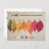 Ich glaube, Blatt Herbst echten Anwesen Agent Mark Postkarte (Vorne/Hinten)