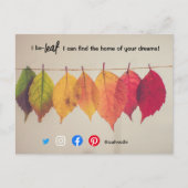 Ich glaube, Blatt Herbst echten Anwesen Agent Mark Postkarte (Vorderseite)