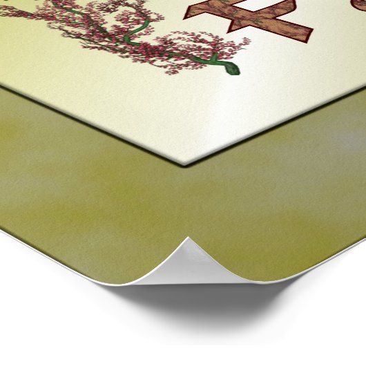 Ich glaube blühende Bäume Inspiration Poster (Ecke)