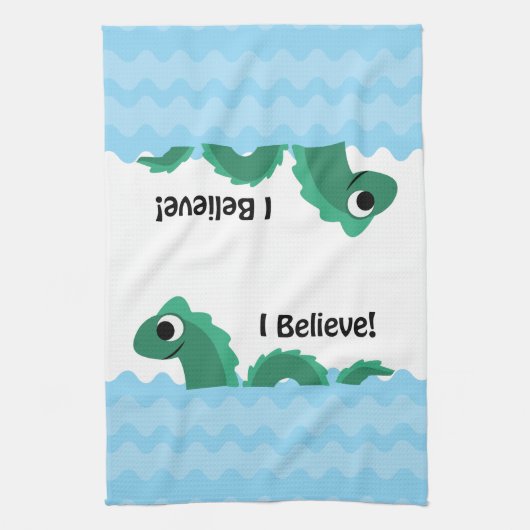 Ich glaube Champion das See Champlain Monster Küchentuch (Vertikal)