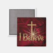 Ich glaube, Christliches Cross Magnet (Vorderseite/Rückseite)