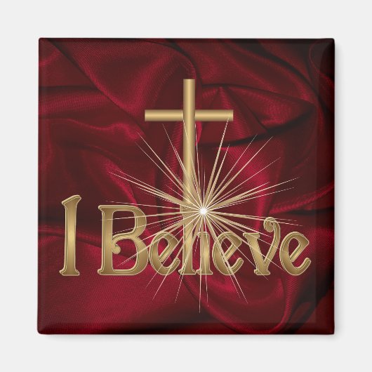 Ich glaube, Christliches Cross Magnet (Vorne)