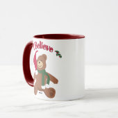 Ich glaube! Christmas Teddy Bear Tasse (Vorderseite Links)