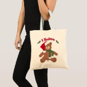 Ich glaube! Christmas Teddy Bear Tragetasche (Vorderseite (Produkt))
