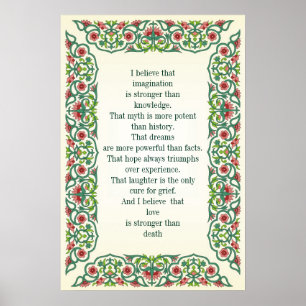 Ich glaube, dass Fantasie stärkeres Wissen ist Poster