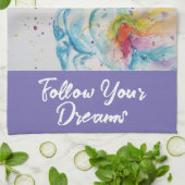 Ich glaube, dass Unicorns Regenbogen Ihren Träumen Geschirrtuch (Gefaltet)