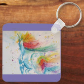 Ich glaube, dass Unicorns Regenbogen Ihren Träumen Schlüsselanhänger (Rückseite)