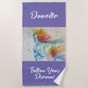 Ich glaube, dass Unicorns Regenbogen Ihren Träumen Strandtuch