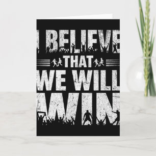 Ich glaube, dass wir Fußball fett Typography gewin Karte