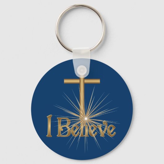 Ich glaube, der Gold Star Cross Schlüsselanhänger (Vorderseite)