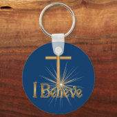 Ich glaube, der Gold Star Cross Schlüsselanhänger (Vorderseite)