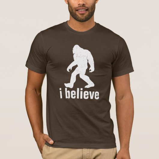 ich glaube - der weißen Silhouette (distrssed) T-Shirt (Vorderseite)