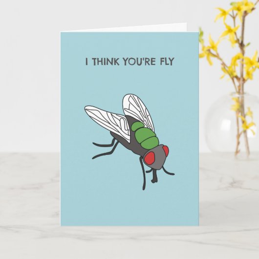 Ich glaube, du bist Fly Funny Insect Karte (Gelbe Blume)
