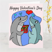 Ich glaube, du bist total jawsome, Shark Valentine Karte (Gelbe Blume)